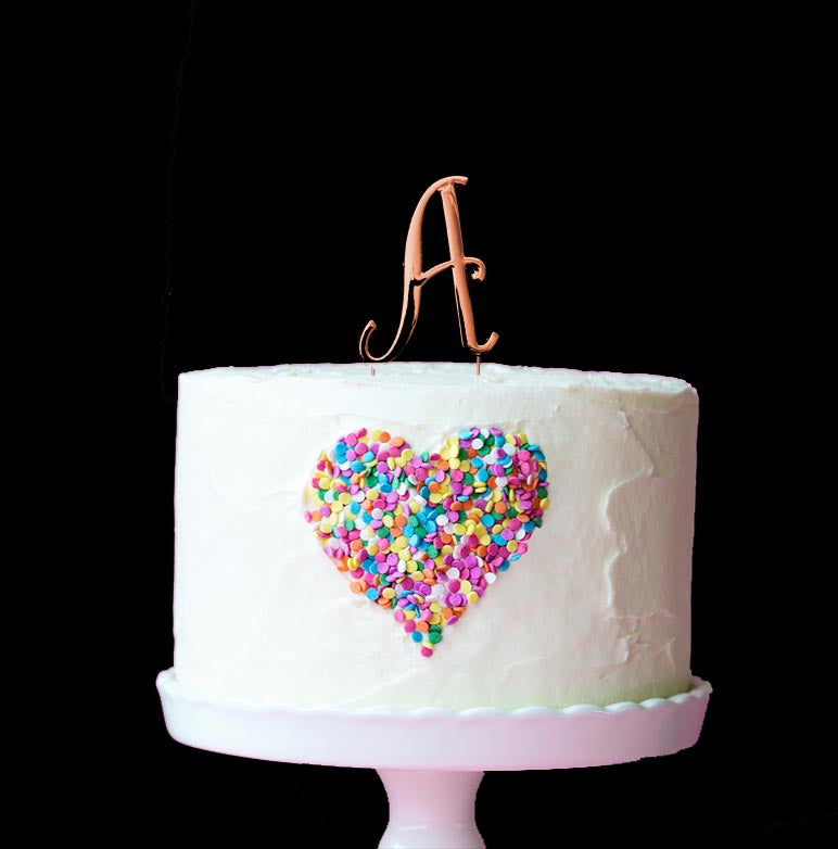 ROSE GOLD Cake Topper (7cm) - LETTER A