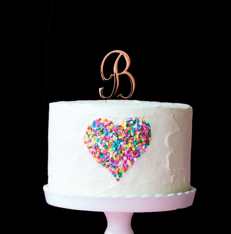 ROSE GOLD Cake Topper (7cm) - LETTER B