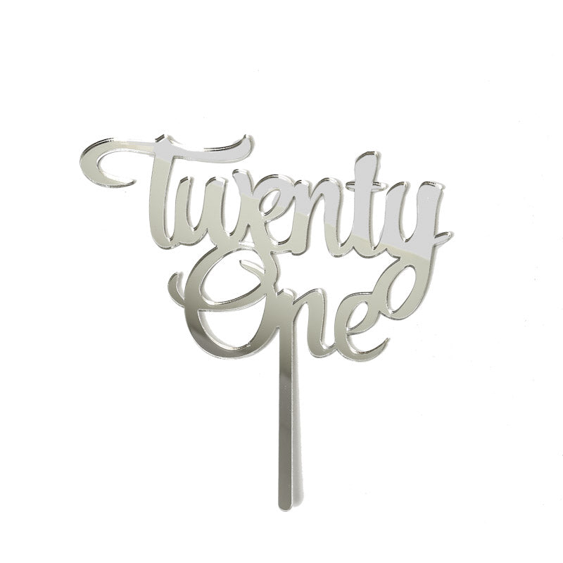 Number TWENTY ONE Cake Topper (MIRROR)