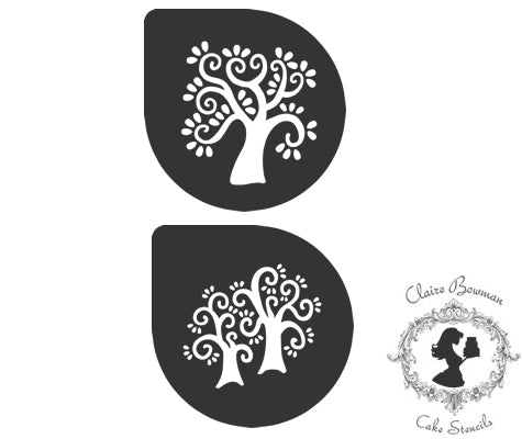 VINTAGE TREES (SET OF 2) Stencil - by Claire Bowman