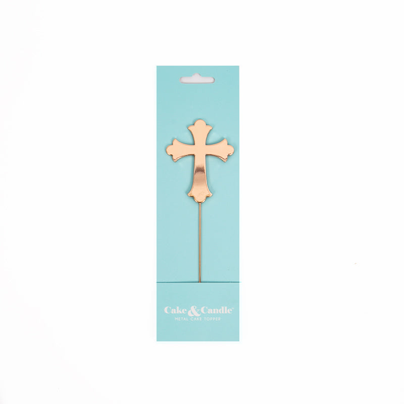 ROSE GOLD Plated Cake Topper - CROSS