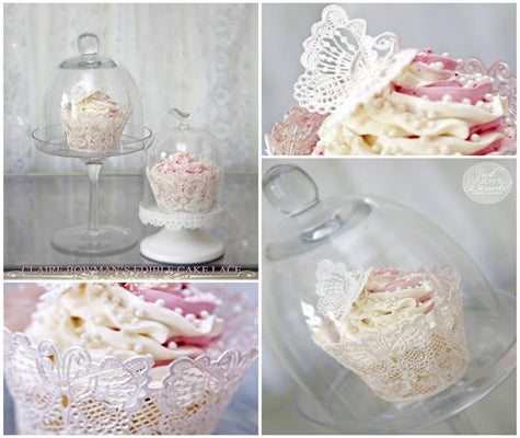 BUTTERFLIES CUPCAKE WRAPPER 3D Cake Lace Mat - by Claire Bowman