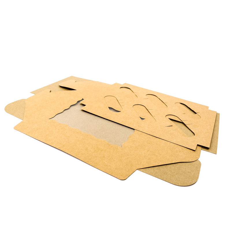 BROWN Cupcake Box with PVC Window (holds 6 cupcakes)