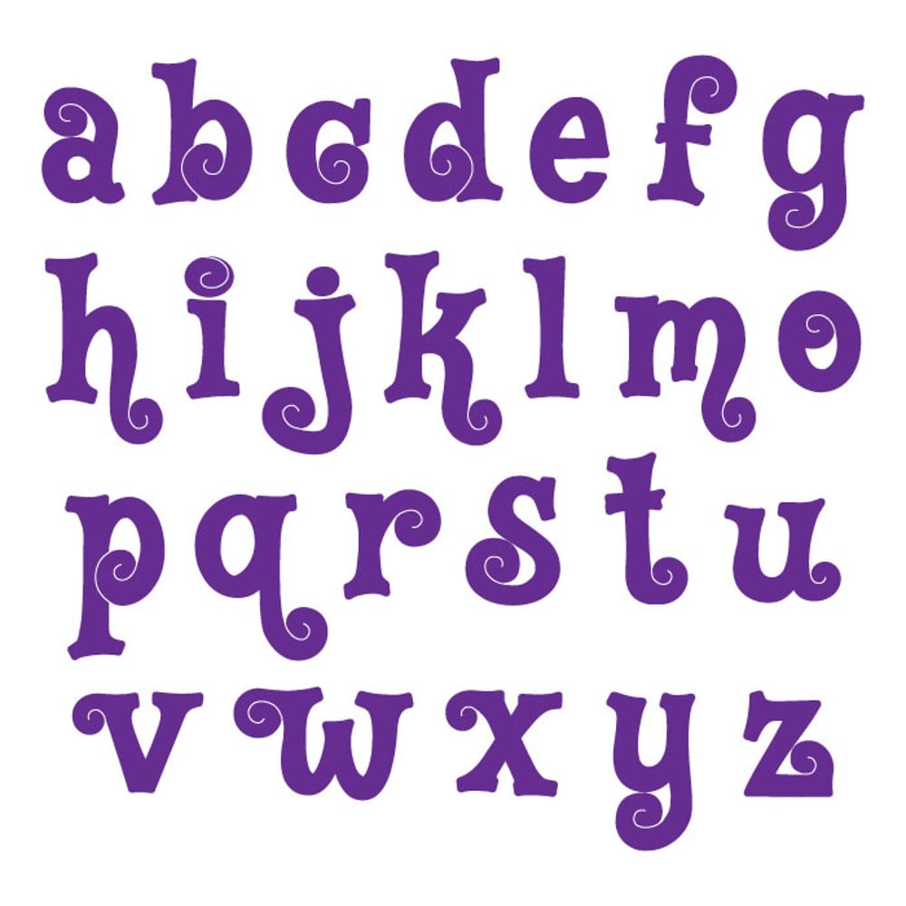 LOWERCASE SWIRLY Flexabet Onlay - Marvelous Molds