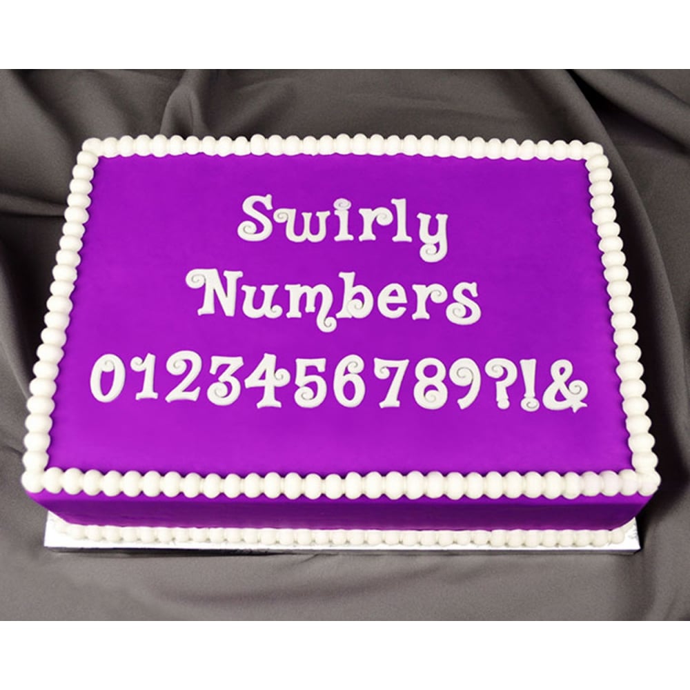 NUMBERS & SYMBOLS SWIRLY Flexabet Onlay - Marvelous Molds
