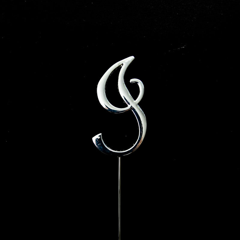 SILVER Cake Topper (7cm) - LETTER I