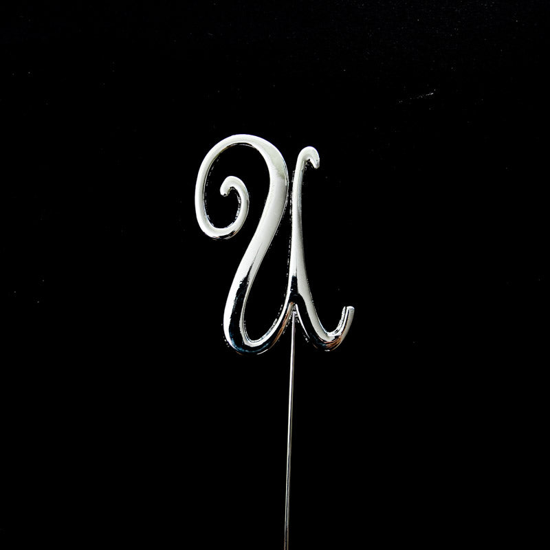 SILVER Cake Topper (7cm) - LETTER U
