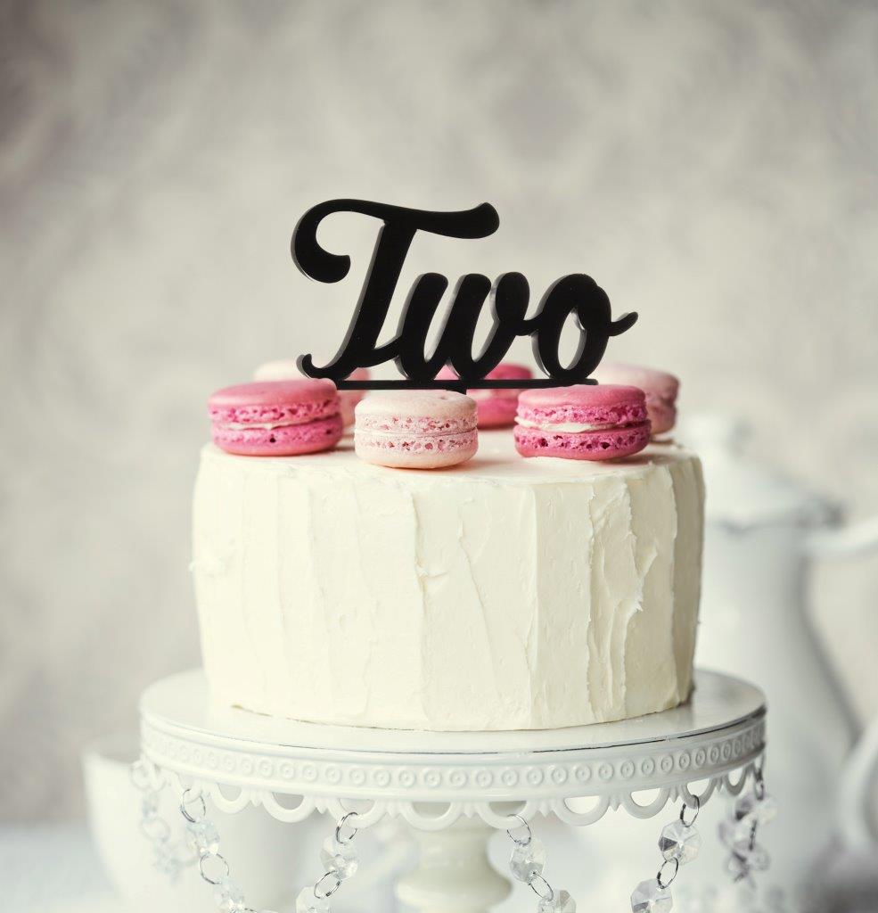 Number TWO Cake Topper (Black)
