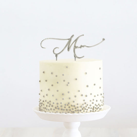 SILVER Metal Cake Topper - MUM