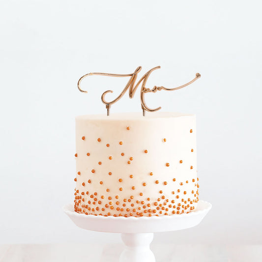 ROSE GOLD Metal Cake Topper - MUM