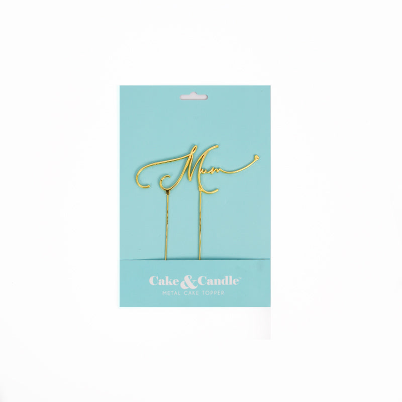 GOLD Metal Cake Topper - MUM