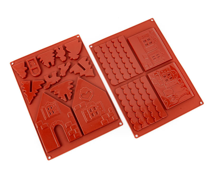 Small GINGERBREAD HOUSE (2 pieces) Silicone Mould