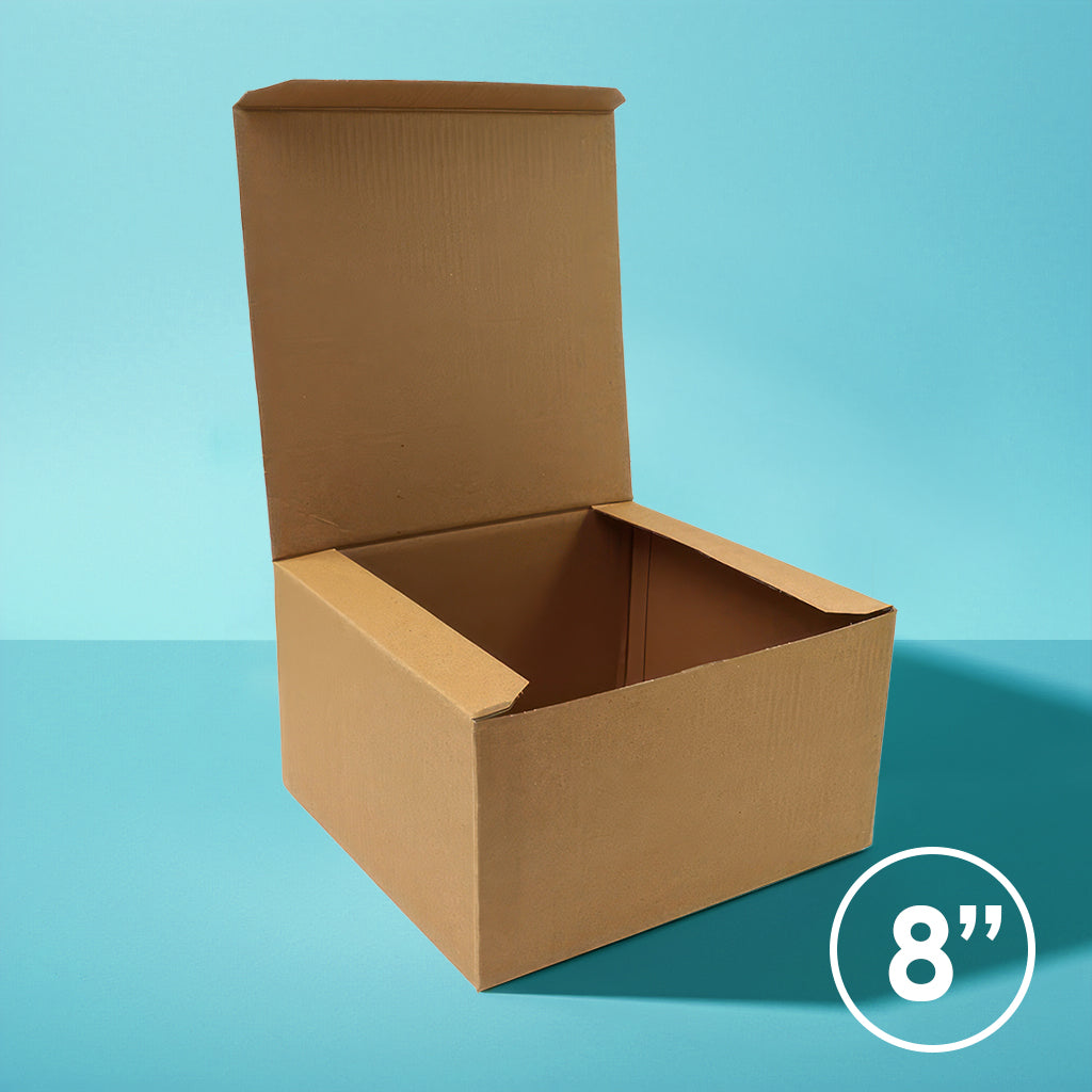 BROWN 8"" Pop Up Cake Box