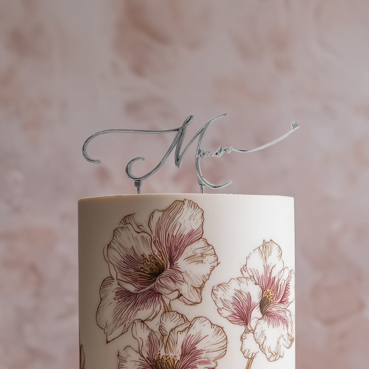 SILVER Metal Cake Topper - MUM