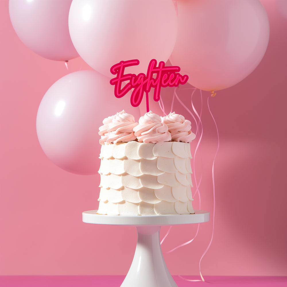 HOT PINK / PINK Layered Cake Topper - EIGHTEEN