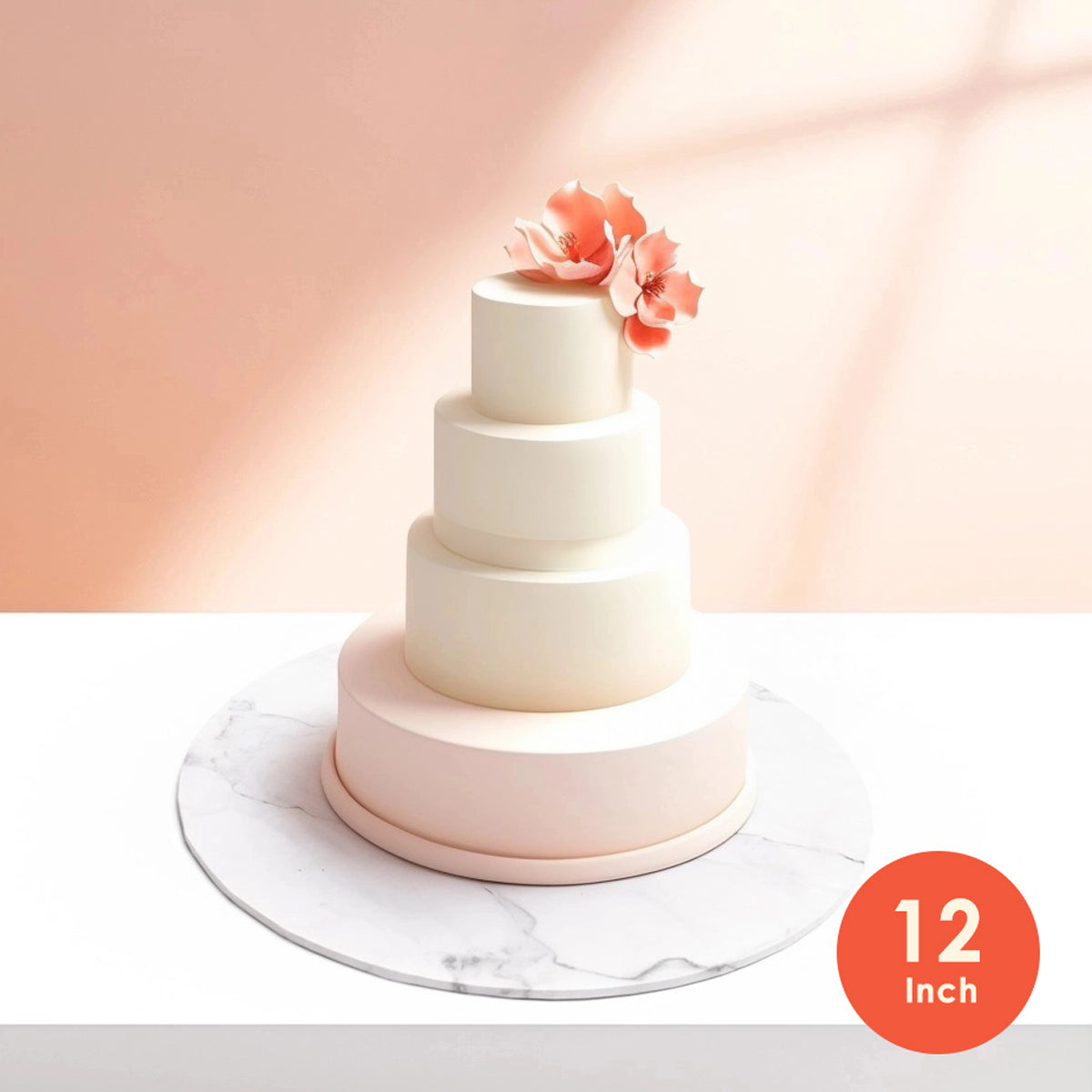 Food Presentation Cake Board (MARBLE) - 12"" ROUND