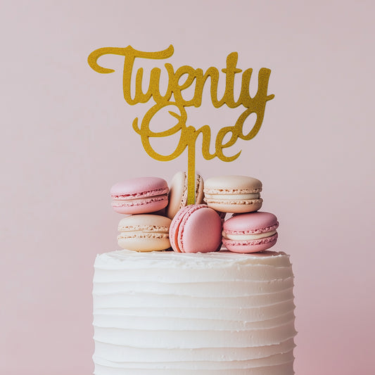 Number TWENTY ONE Cake Topper (Gold)