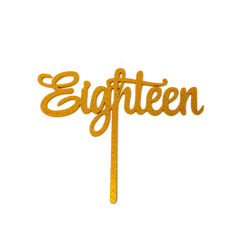 Number EIGHTEEN Cake Topper (Gold)