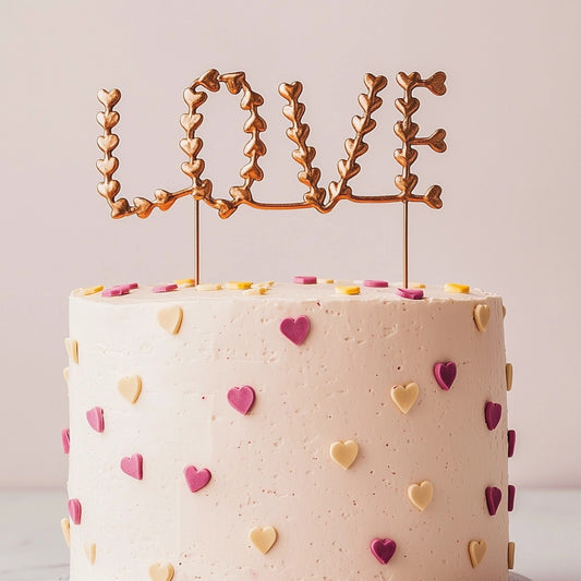ROSE GOLD Metal Cake Topper - LOVE