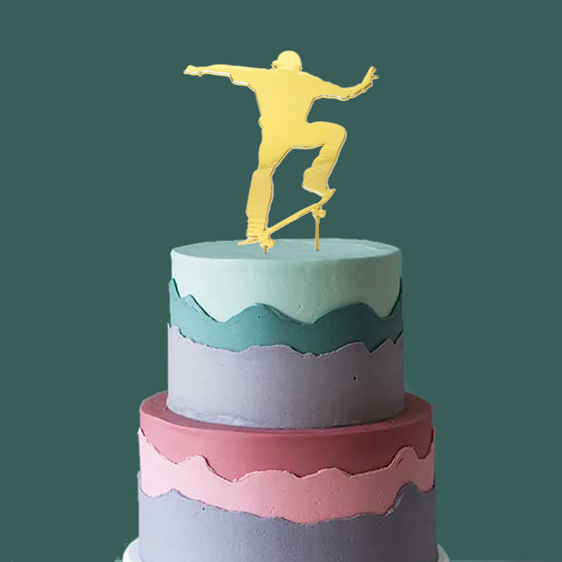 GOLD Plated Cake Topper - SKATER