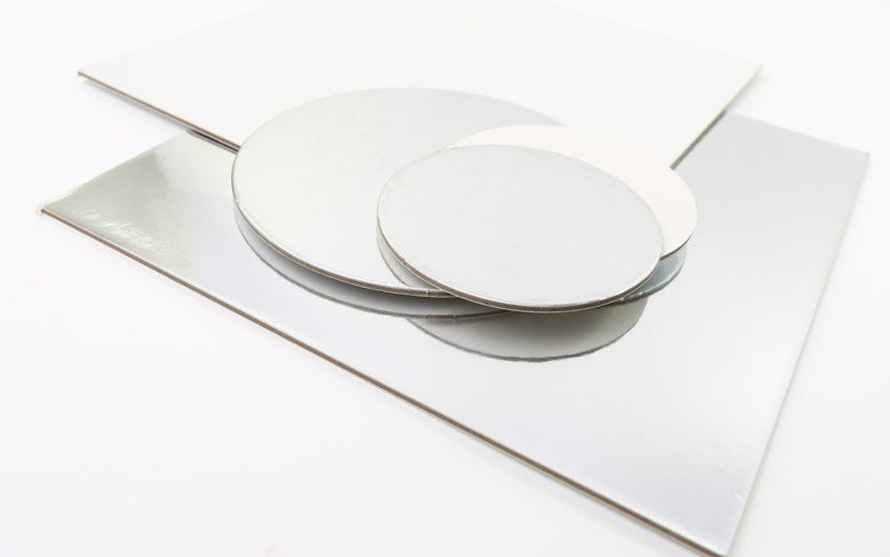 SILVER FOIL Cake Card Board - 5"" SQUARE