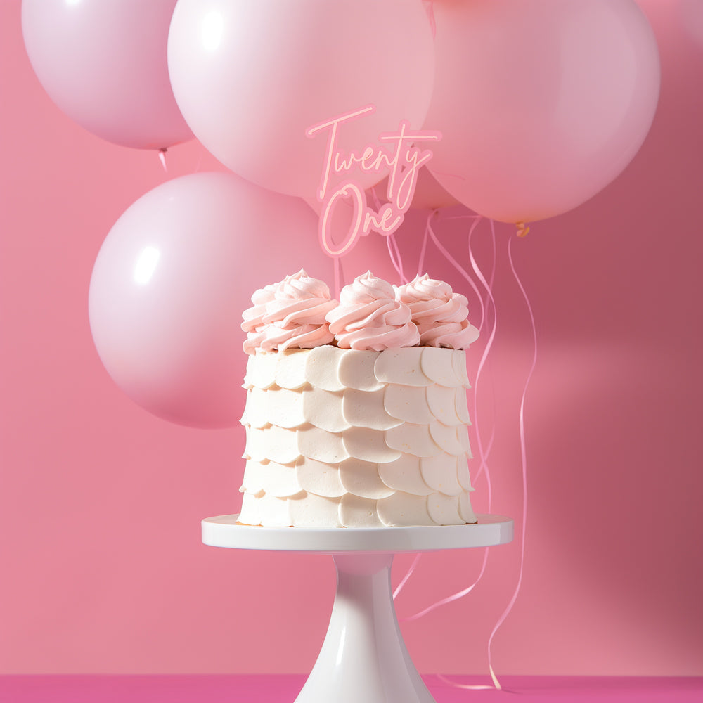 PINK OPAQUE / PINK Layered Cake Topper - TWENTY ONE