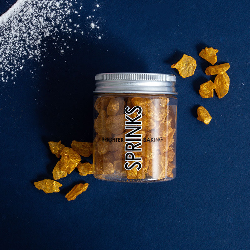 GOLD Large Rock Sugar Sprinkles (75g) - by Sprinks