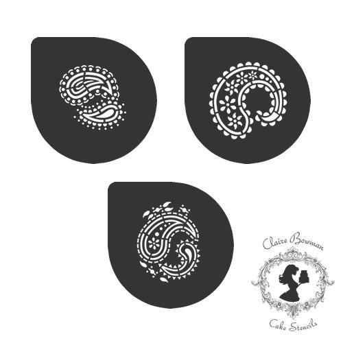 PERFECT PAISLEY PATTERN (SET OF 3) Stencil - by Claire Bowman