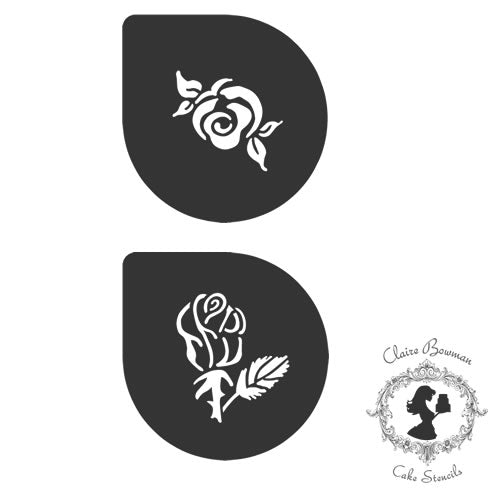 SCARLETT ROSES (SET OF 3) Stencil - by Claire Bowman