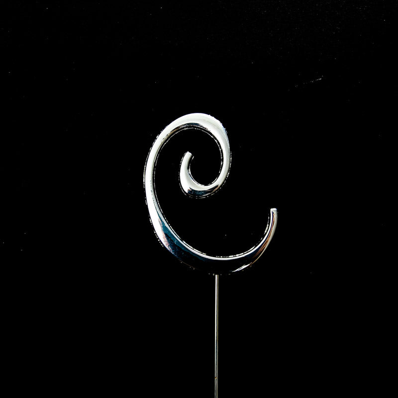 SILVER Cake Topper (7cm) - LETTER C
