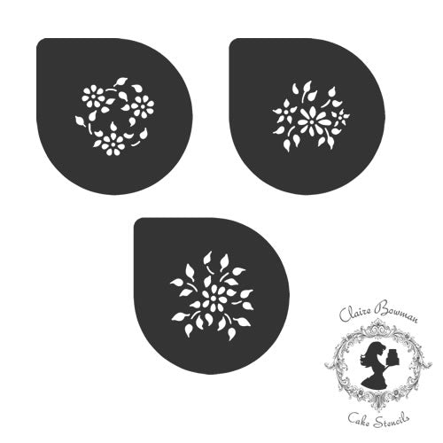 SOPHIA FLOWERS (SET OF 3) Stencil - by Claire Bowman