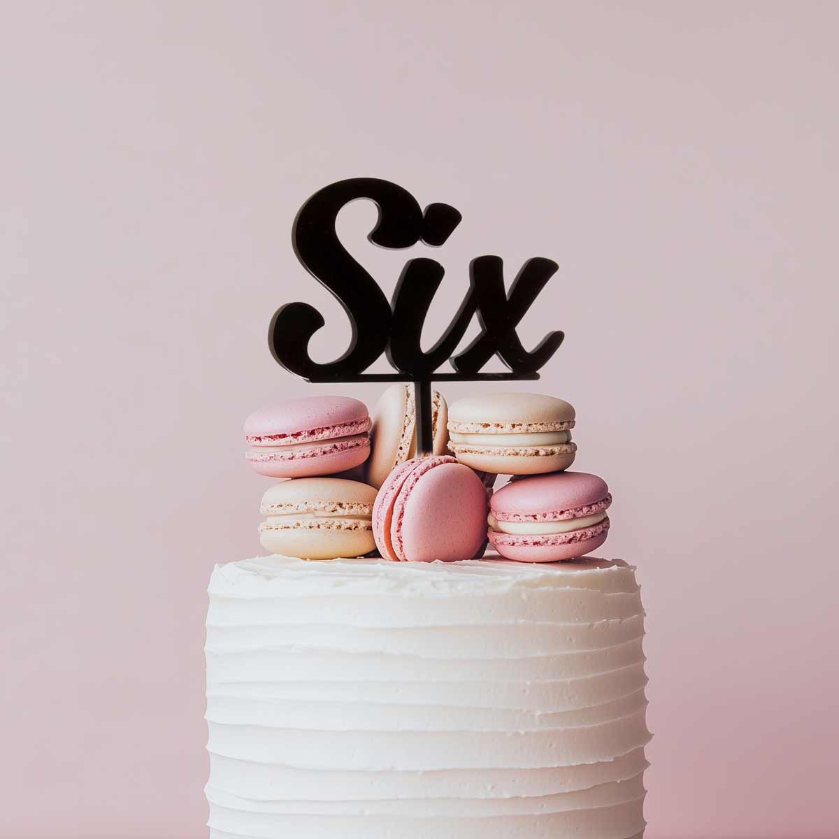 Number SIX Cake Topper (Black)