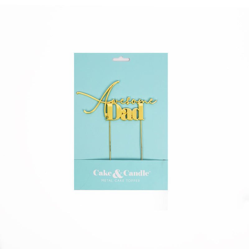 GOLD Metal Cake Topper - AWESOME DAD