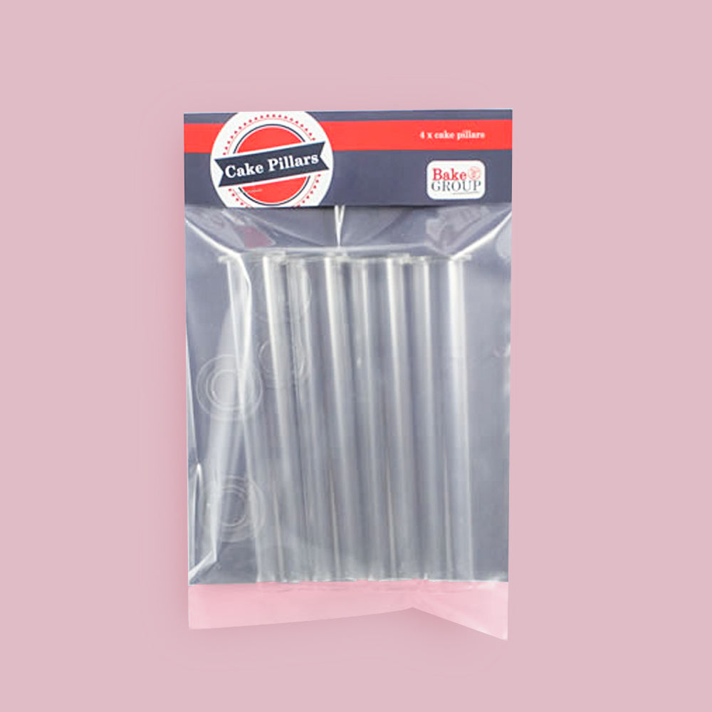 Acrylic CAKE PILLARS (Set of 4) - 15cm