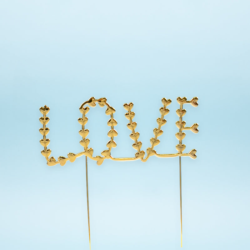 GOLD Metal Cake Topper - LOVE