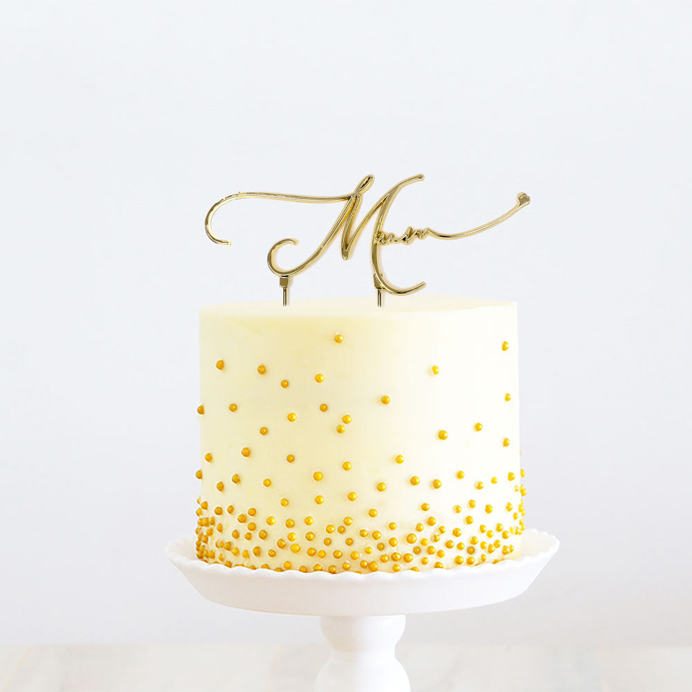 GOLD Metal Cake Topper - MUM
