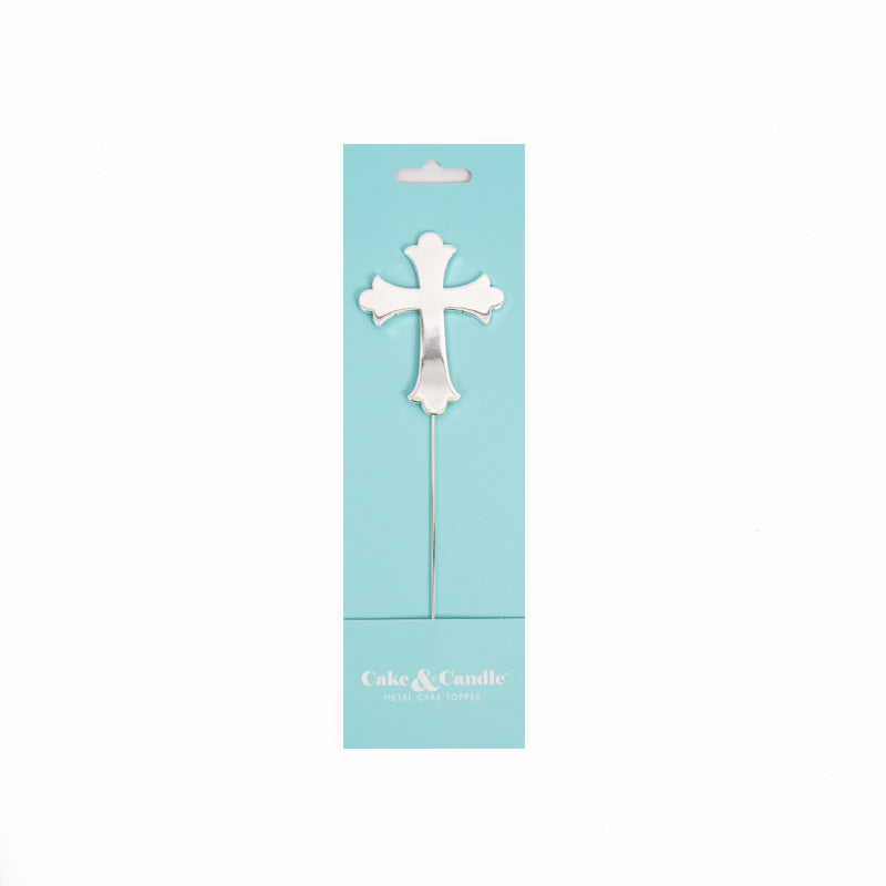 SILVER Plated Cake Topper - CROSS