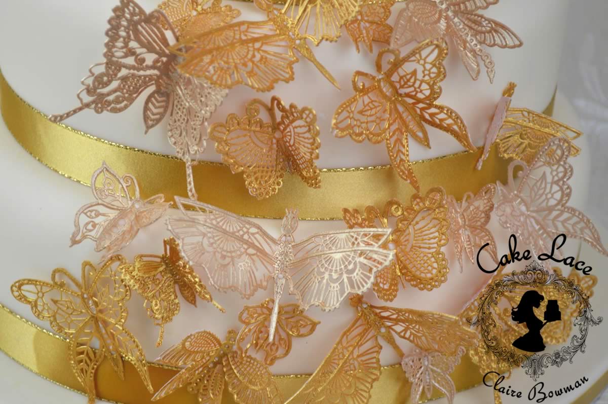 BEAUTIFUL BUTTERFLIES 3D Cake Lace Mat - by Claire Bowman