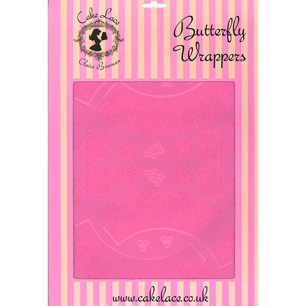 BUTTERFLIES CUPCAKE WRAPPER 3D Cake Lace Mat - by Claire Bowman