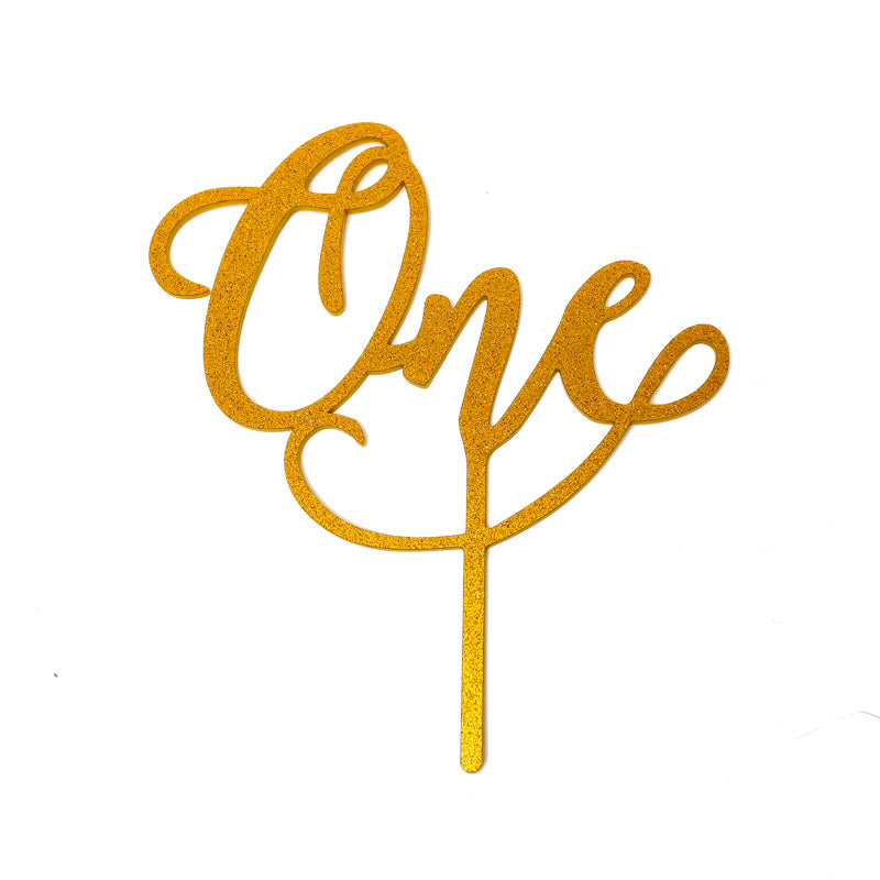 Number ONE Cake Topper (Gold)