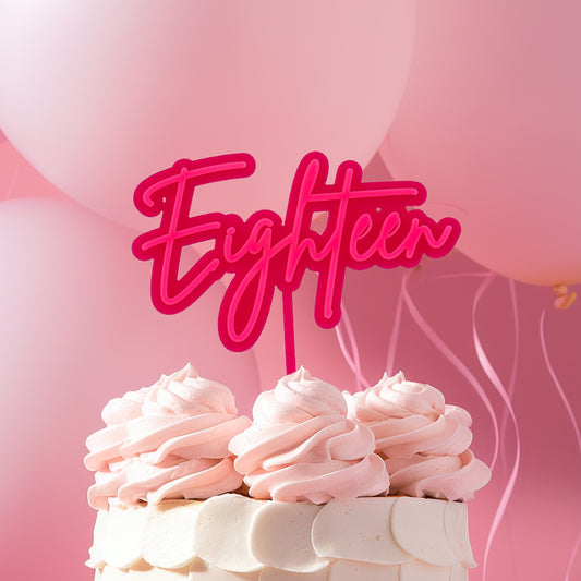 HOT PINK / PINK Layered Cake Topper - EIGHTEEN