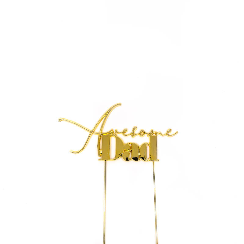 GOLD Metal Cake Topper - AWESOME DAD