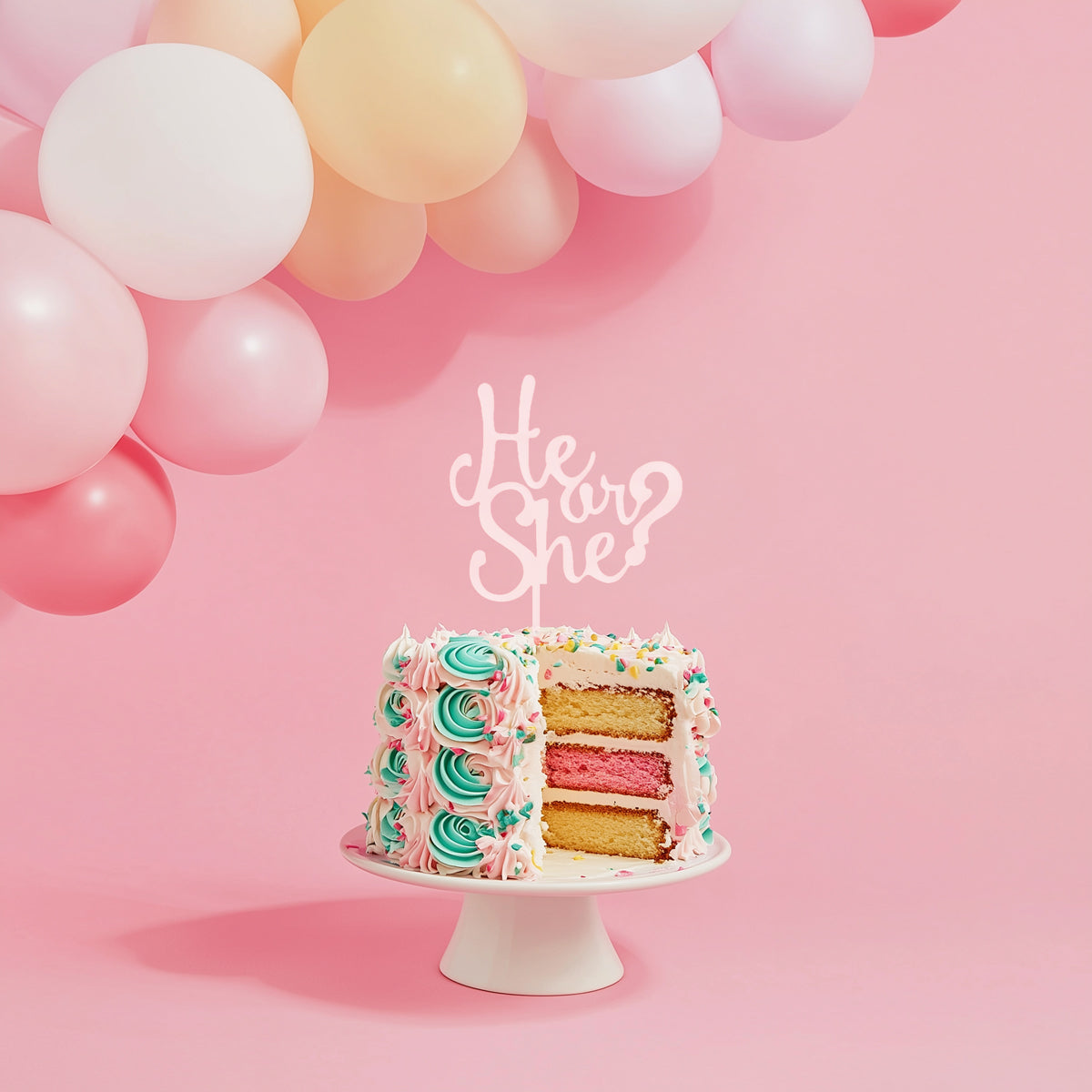 HE or SHE Cake Topper (Opaque)
