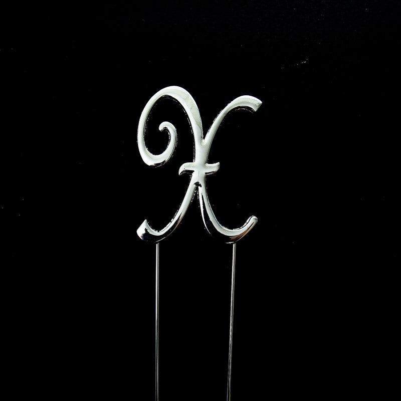 SILVER Cake Topper (7cm) - LETTER X