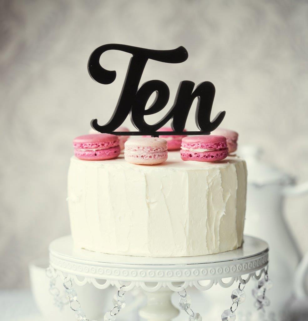 Number TEN Cake Topper (Black)