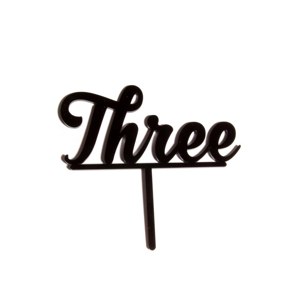 Number THREE Cake Topper (Black) – Bake Group Factory Outlet